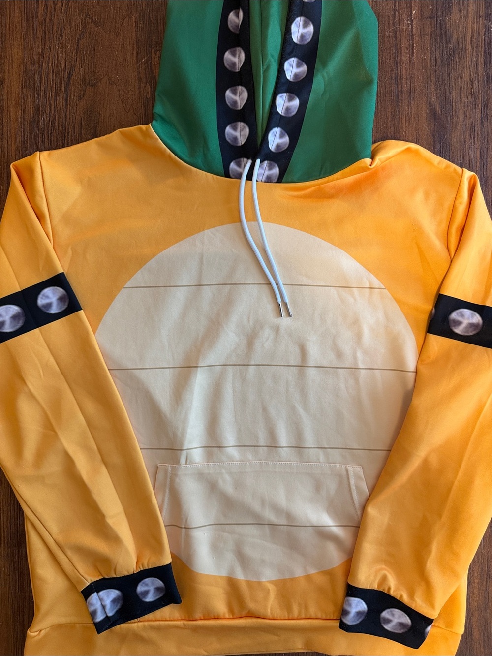Adult Yellow Bowser Shell Hoodie Costume
